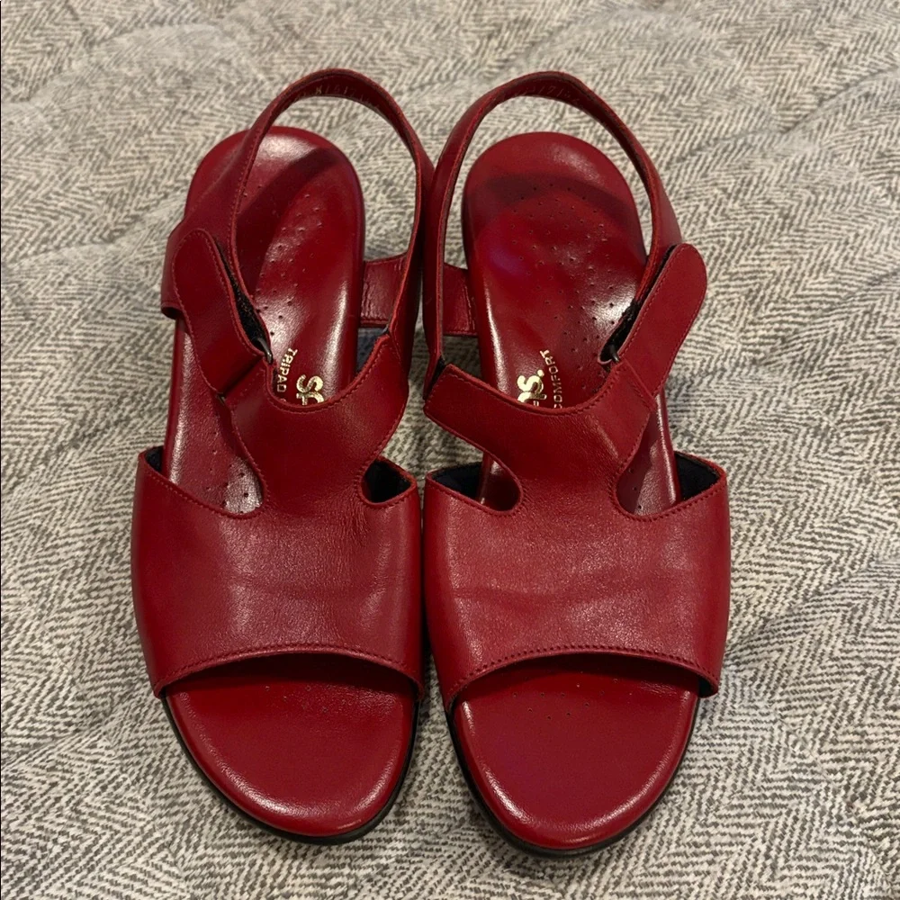 SAS suntimer red sandals size 9.5 W - Picture 2 of 7